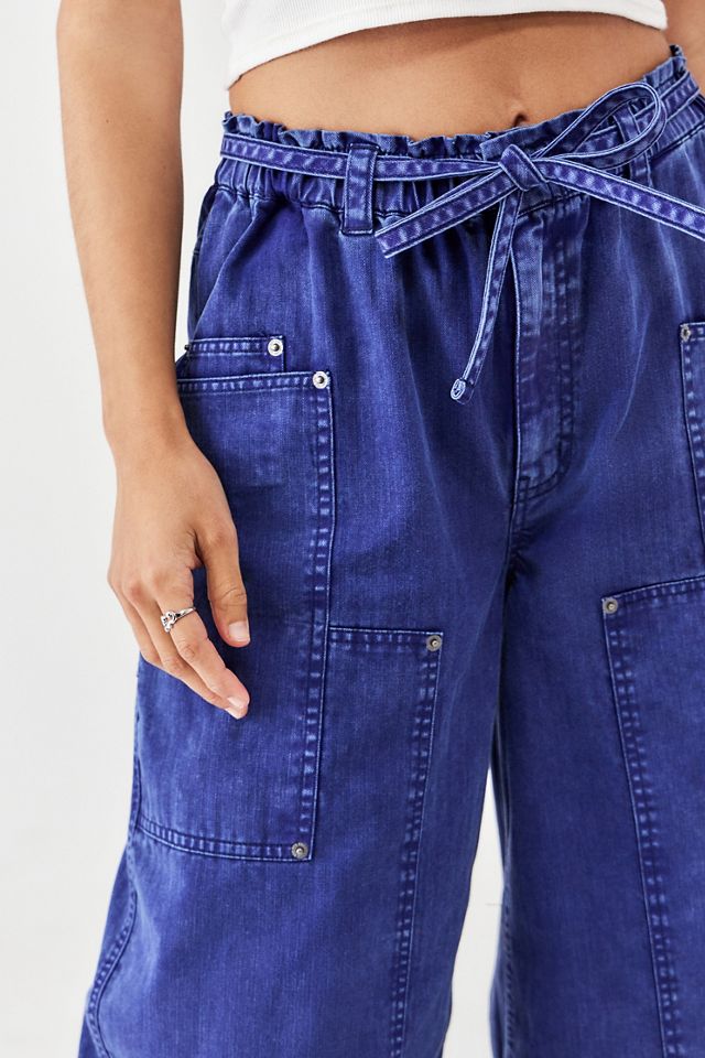 BDG Dark Blue Wide-Leg Cargo Pants #3
