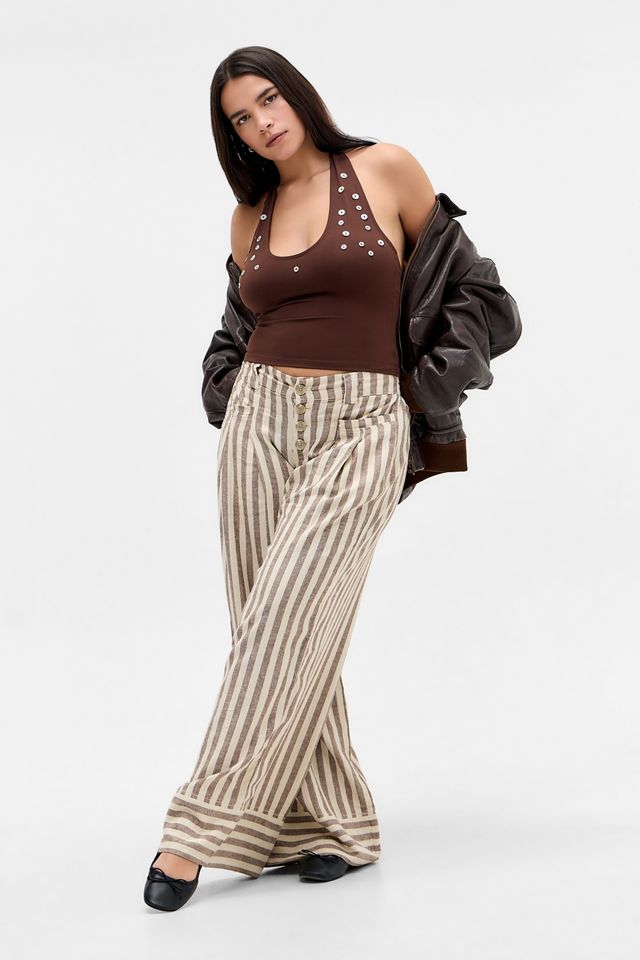 UO Daybreak Gestreifte Leinen-Hosen #1