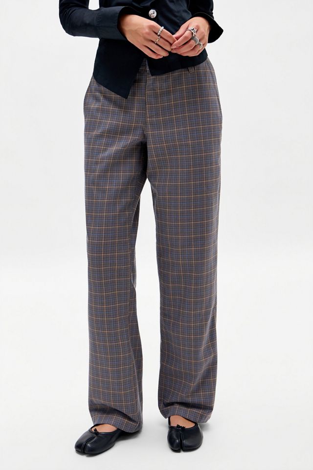 UO Happy Hour Check Straight Leg Pants #1
