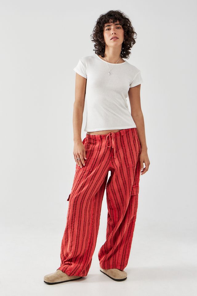 BDG Cody Striped Linen Cocoon Cargo Pants #1