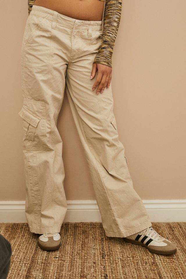 BDG Ecru Y2K Low Rise Cargo Pants