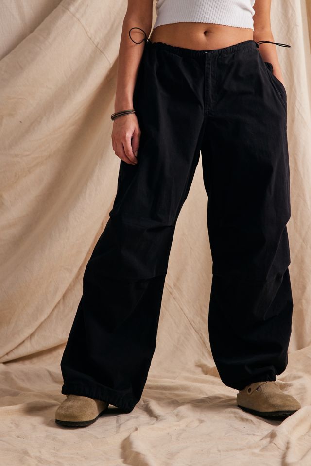 BDG Black Parachute Cargo Pants - Black S at Urban Outfitters