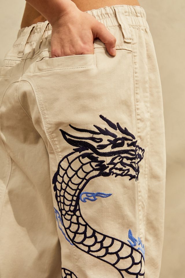 BDG Embroidered Ecru Y2K Cargo Pants #1