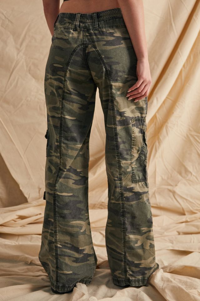 Low Rise Camo Print Cargo Pants