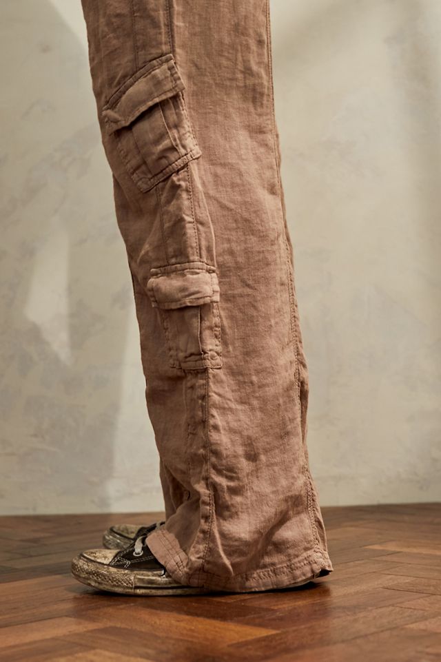 BDG Chocolate Linen Y2K Cargo Pants | Urban Outfitters UK