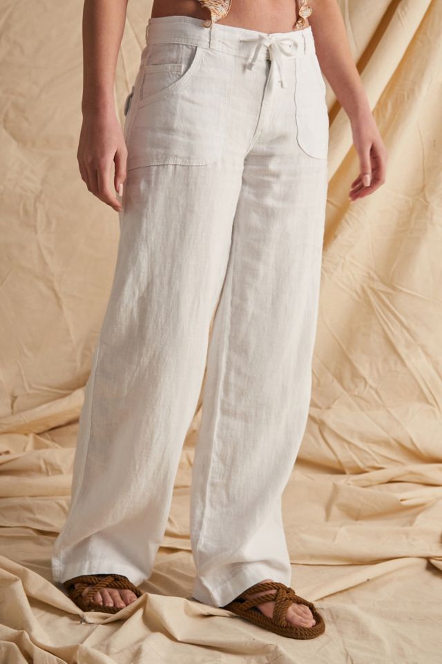 BDG White Linen 5-Pocket Pants