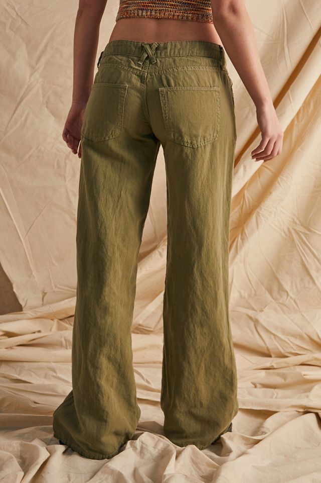 Pantaloni a Vita Bassa in Lino UO #2