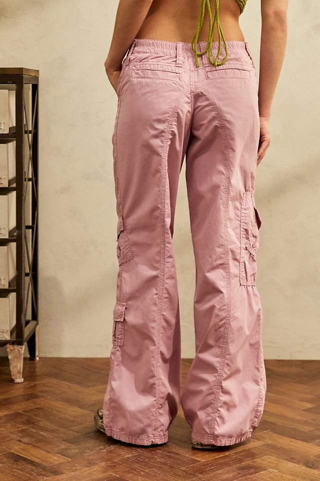 BDG Pink Y2K Low-Rise Cargo Pants #2