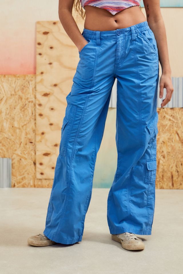 BDG Light Blue Y2K Low Rise Cargo Pants