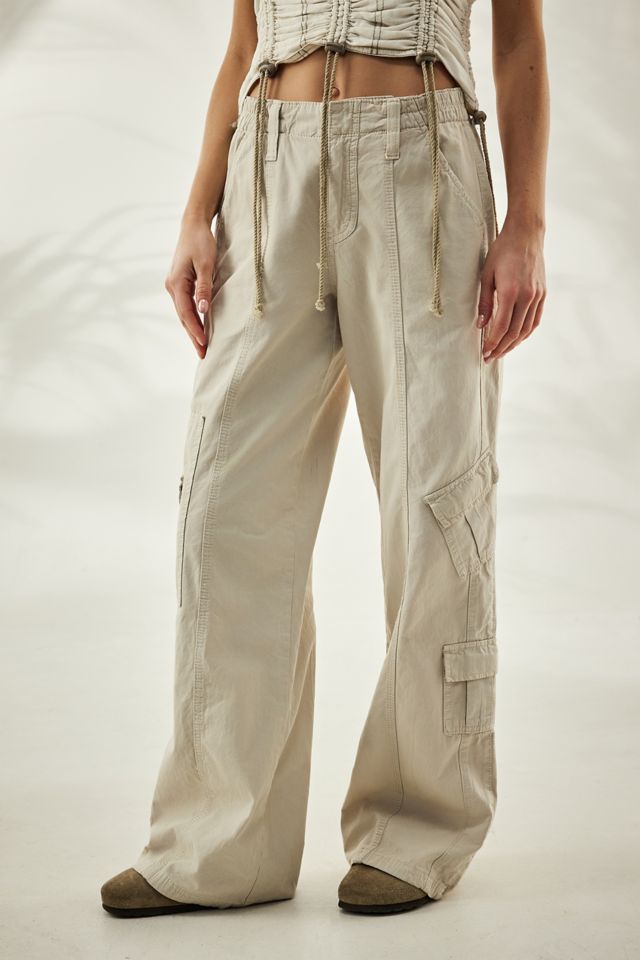 BDG Ecru Y2K Low Rise Cargo Pants