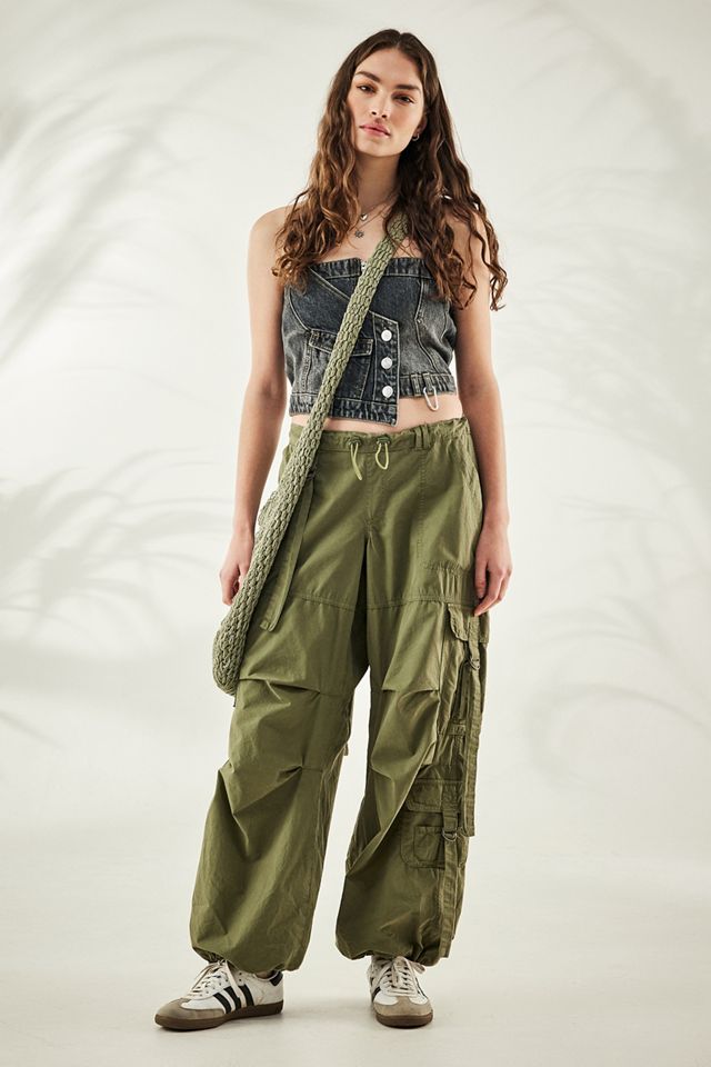 BDG - Pantalon cargo à lanières kaki #1