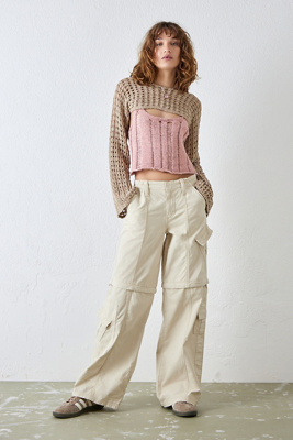 BDG Y2K CARGO パンツ Mサイズ ブラウン BDG Ecru Zip-Off Y2K Cargo Pants | Urban Outfitters UK