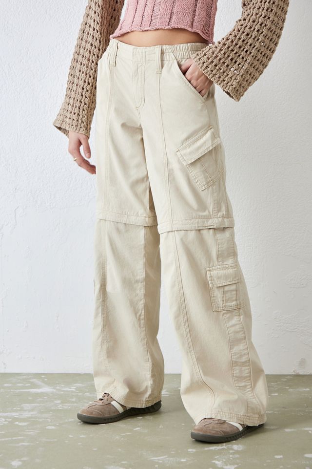 BDG Ecru Zip-Off Y2K Cargo Pants