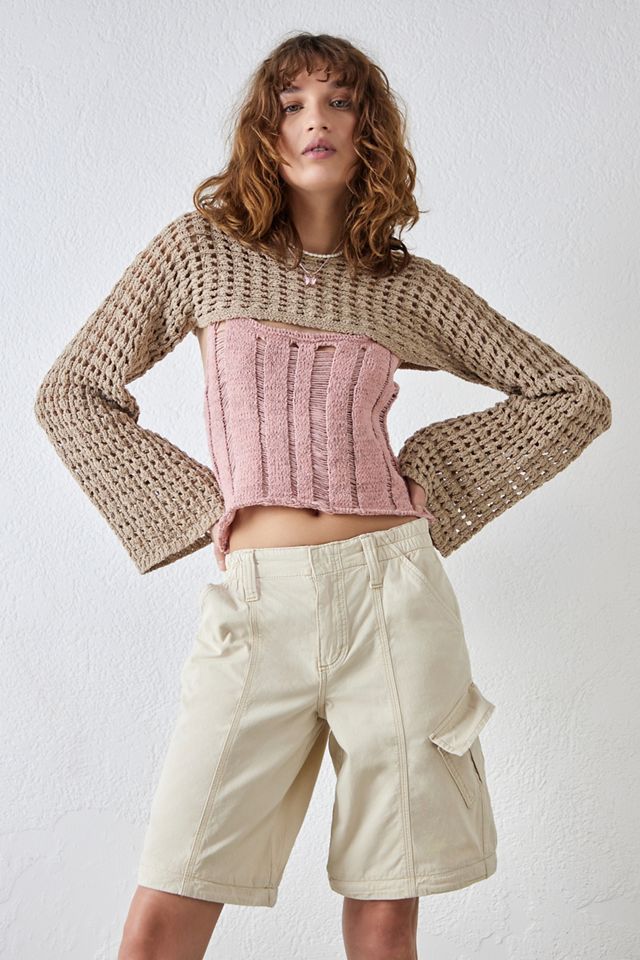 BDG - Pantalon cargo zippé style années 2000 écru #4