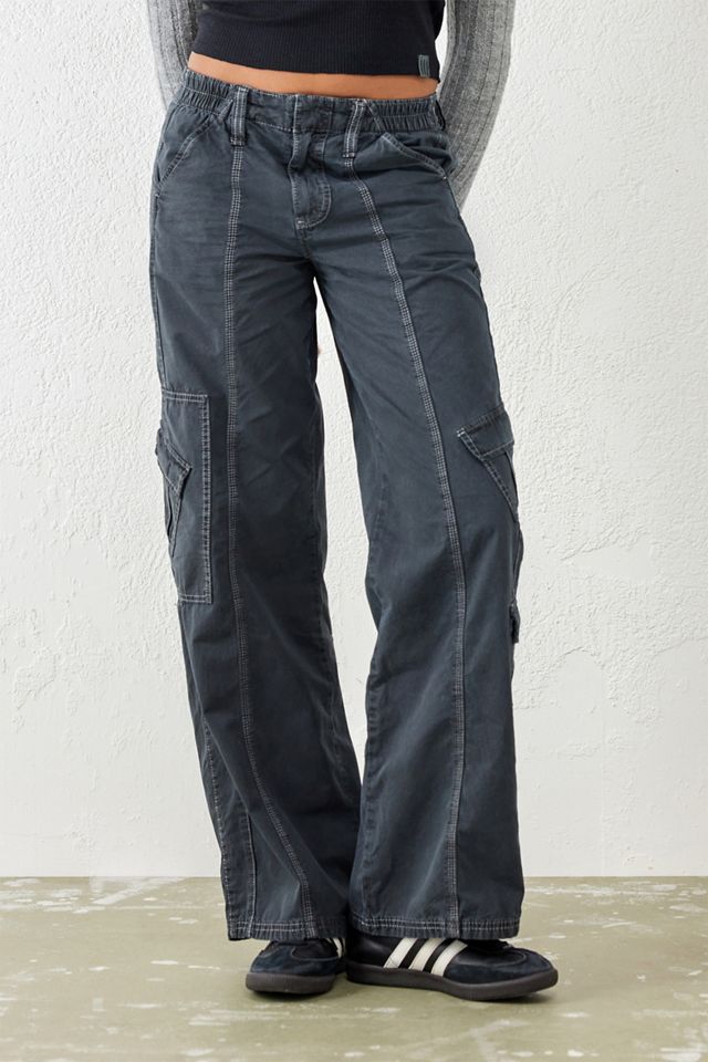 Cargo Pants Urban Outfitters Contrast Stitch Jeans BDG Black