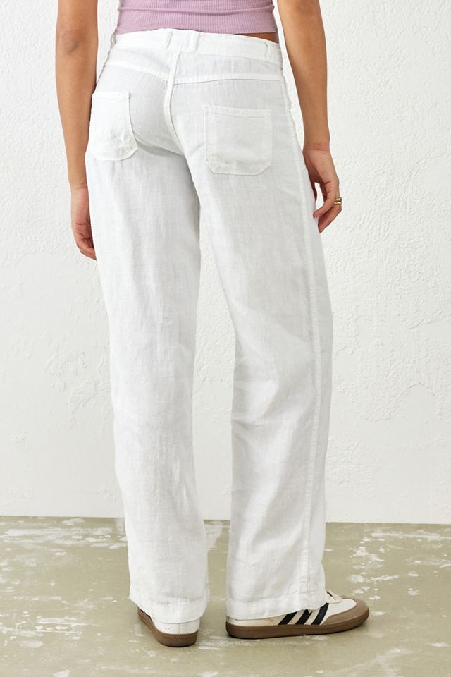 Pantaloni BDG in Lino Bianco a 5 Tasche #3