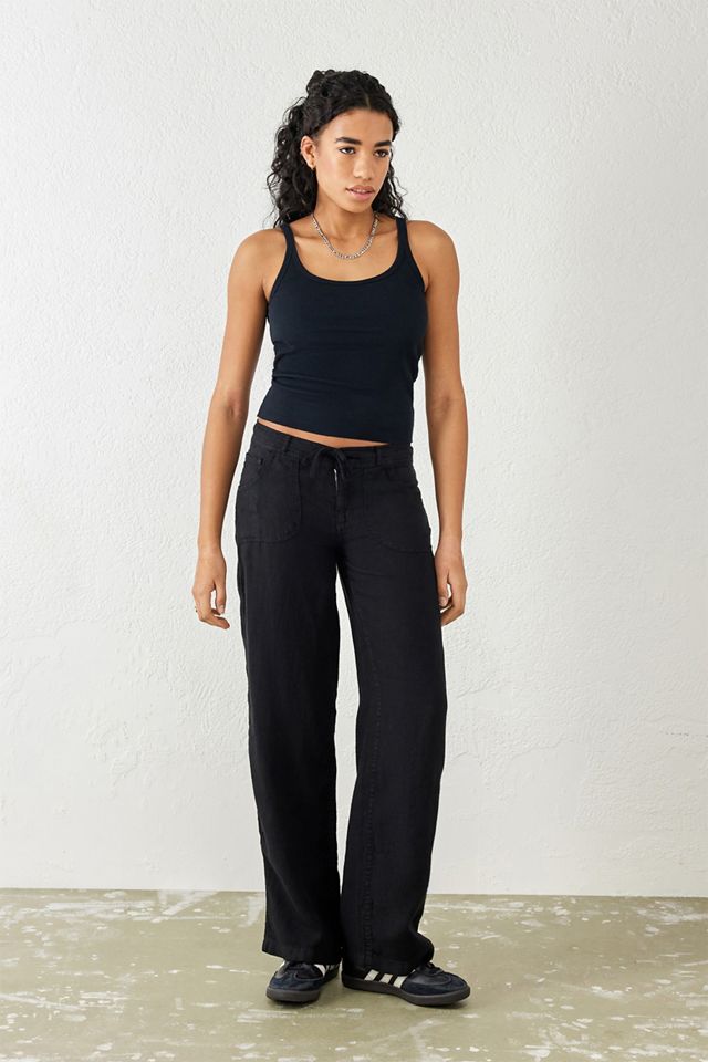 BDG Black Linen 5-Pocket Pants  #1