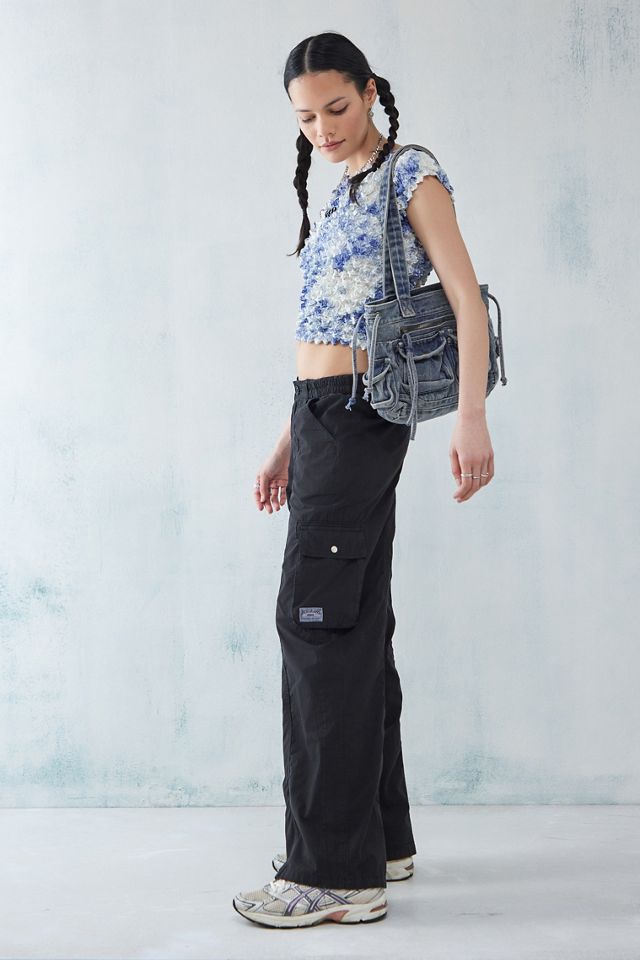 BDG – Y2K-Cargohose in Schwarz mit mehreren Taschen #1