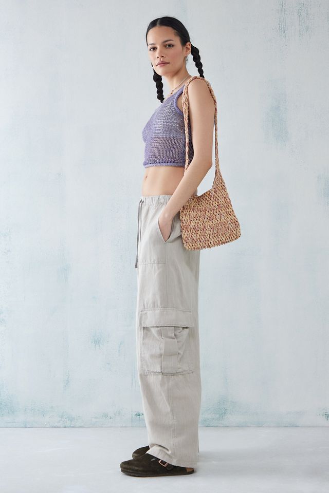 Bdg Urban Outfitters Luca Cotton & Linen Cargo Pants in Ecru