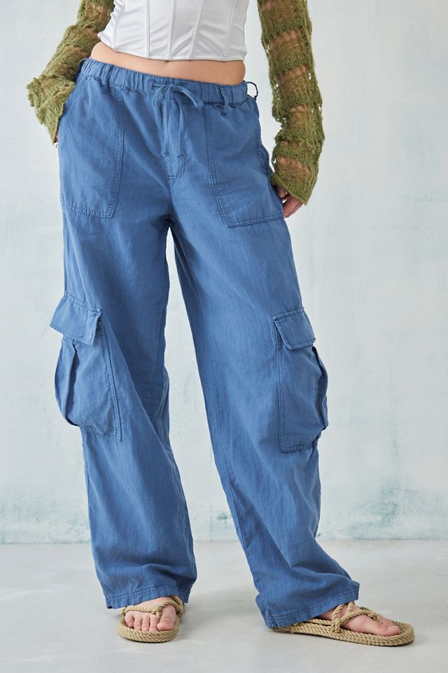 BDG – Cargohosen „Luca" aus Leinen in Blau #2