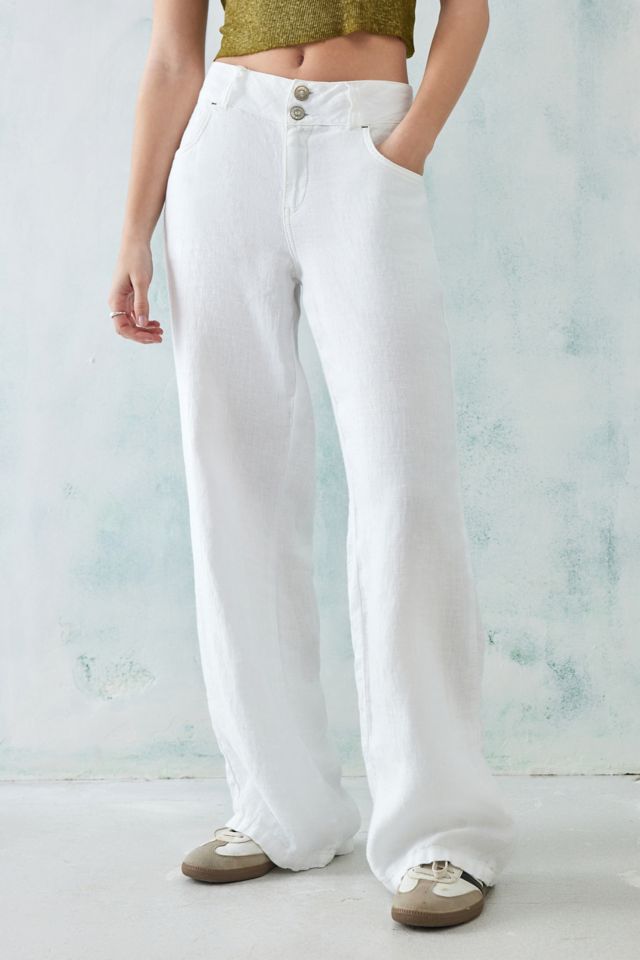 White best sale lined pants