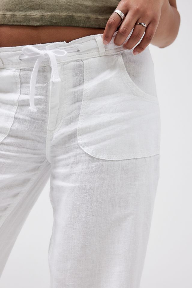 BDG White Five-Pocket Linen Pants #5