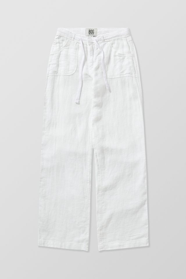 BDG White Five-Pocket Linen Pants #6
