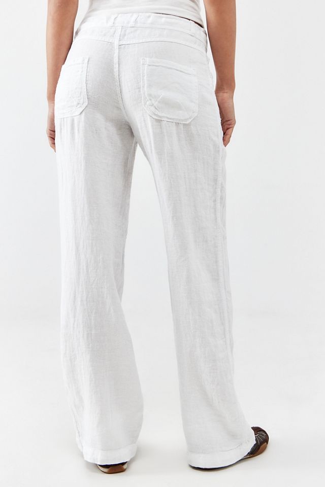 BDG White Five-Pocket Linen Pants #3