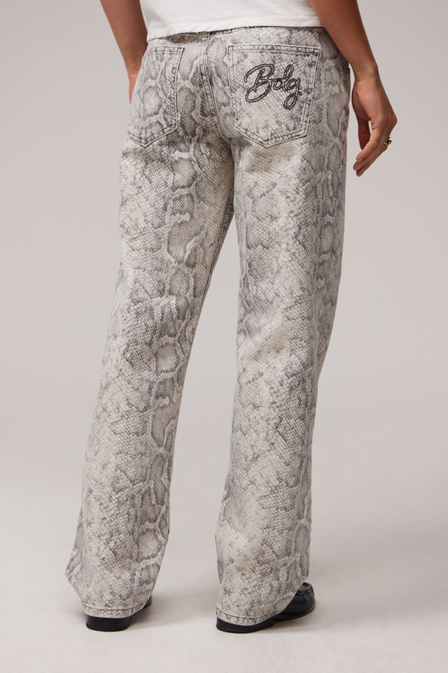 BDG Lenn Straight Leg Snake Print Trousers   #3