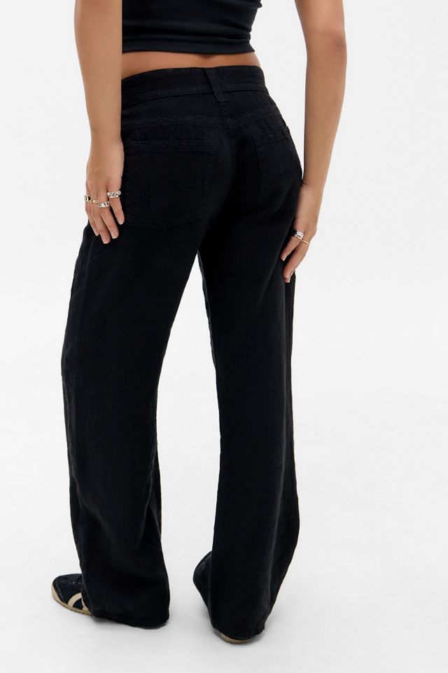 BDG Black Kayla Linen Trousers #4