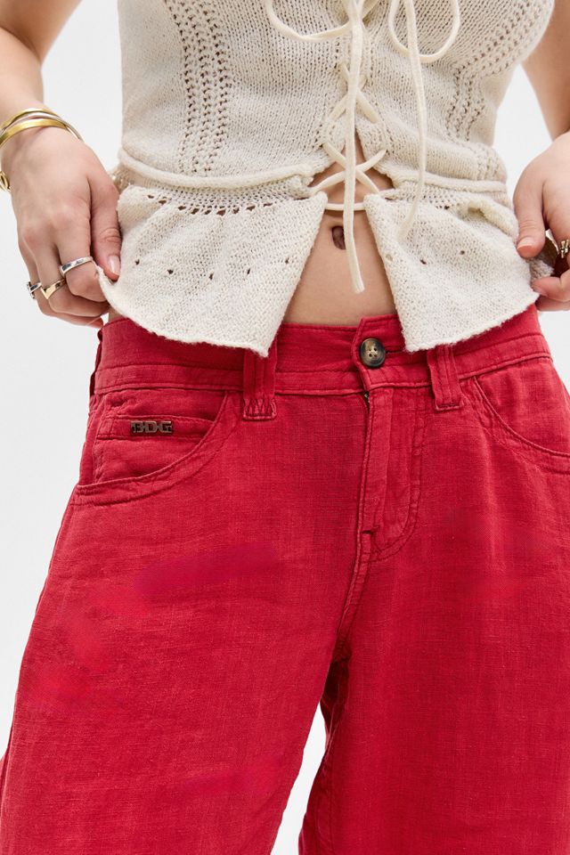 BDG Rote Kayla Leinen-Hosen #2