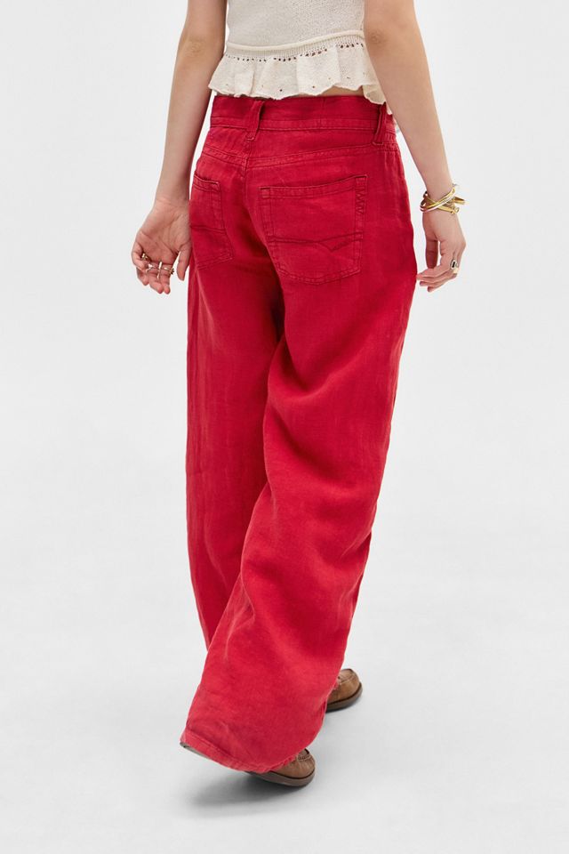 BDG Rote Kayla Leinen-Hosen #3