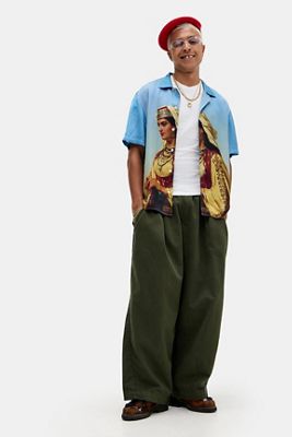 BDG Khaki Bobbi Baggy Cocoon Trousers