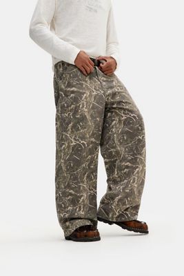 Pantalon baggy en toile camouflage foncé BDG