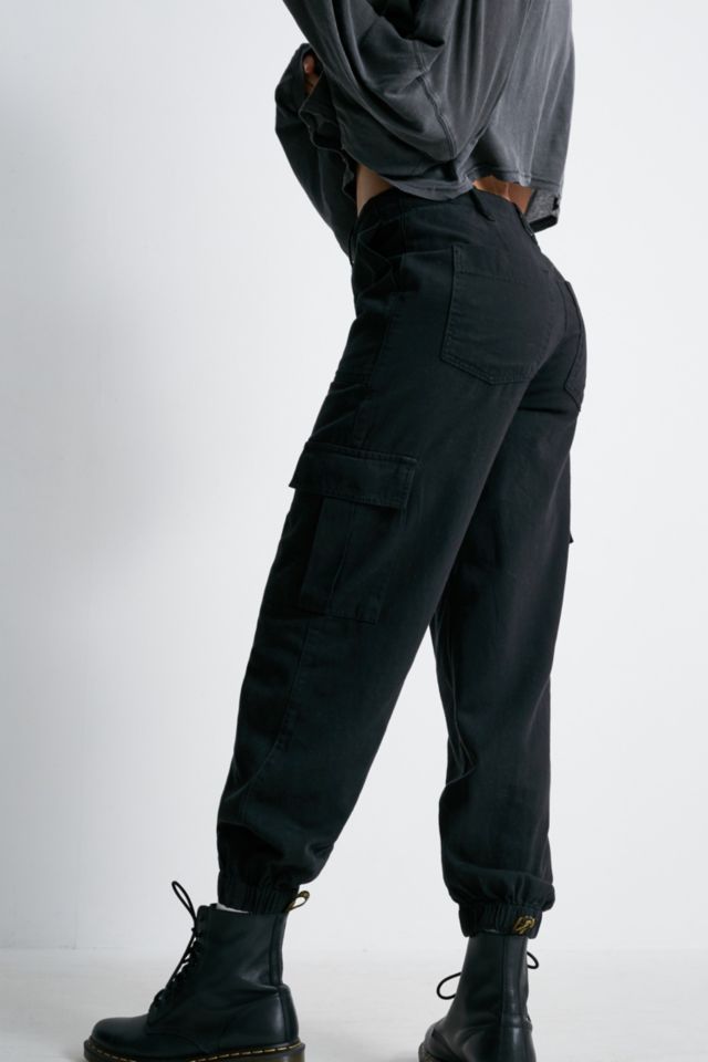 BDG Black Cuffed Cargo Trousers | Urban Outfitters UK