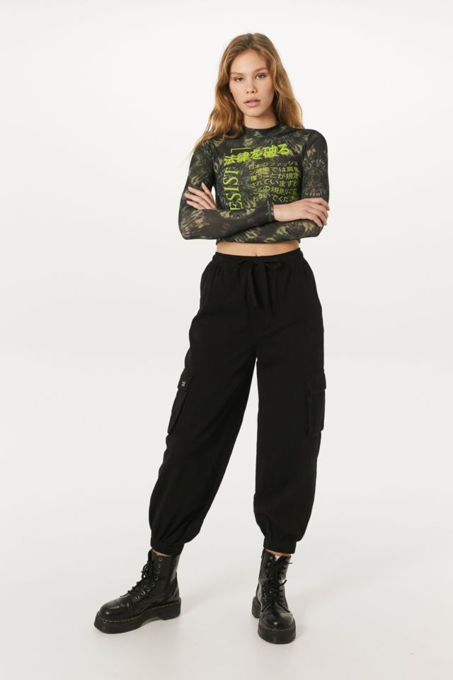 BDG Black Parachute Cargo Pants - Black S at Urban Outfitters