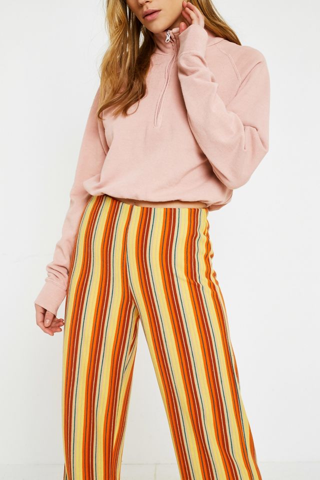 Urban Outfitters – Gestreifte Hose „Ant“ aus Strick in Orange #2