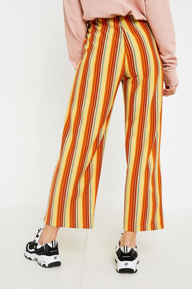 Urban Outfitters – Gestreifte Hose „Ant“ aus Strick in Orange #3