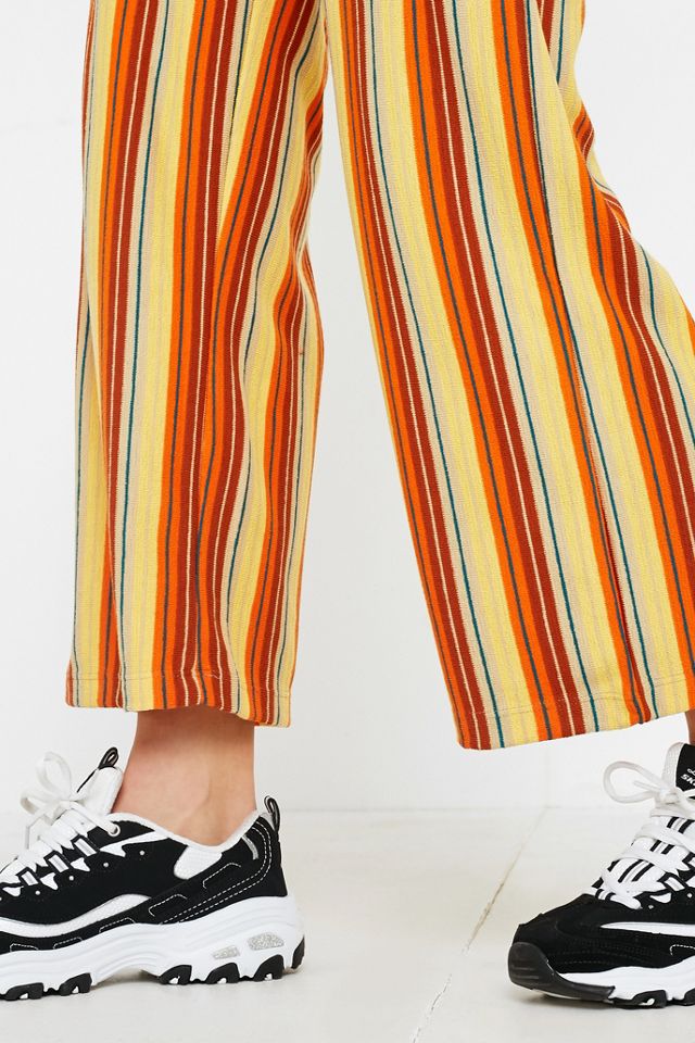 Urban Outfitters – Gestreifte Hose „Ant“ aus Strick in Orange #5