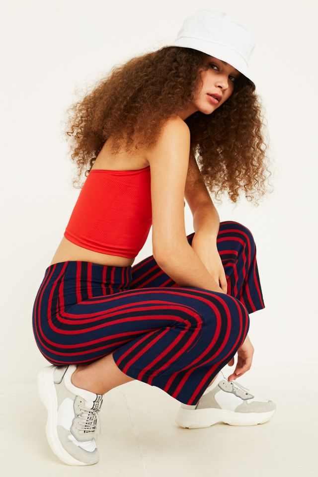 UO - Pantalon Ant en maille rayée rouge  #1