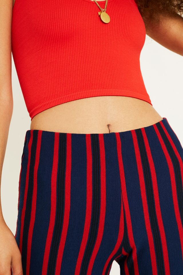 UO - Pantalon Ant en maille rayée rouge  #2