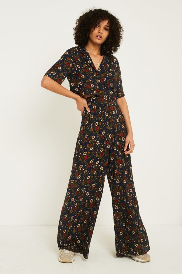 UO Palazzo Floral Wide-Leg Trousers | Urban Outfitters UK