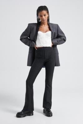 UO Pinstripe Side Split Flare Trousers | Urban Outfitters UK