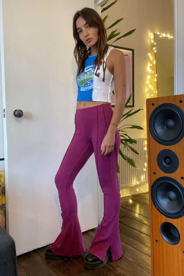 UO Ribbed Panel Flare Pantalones #3