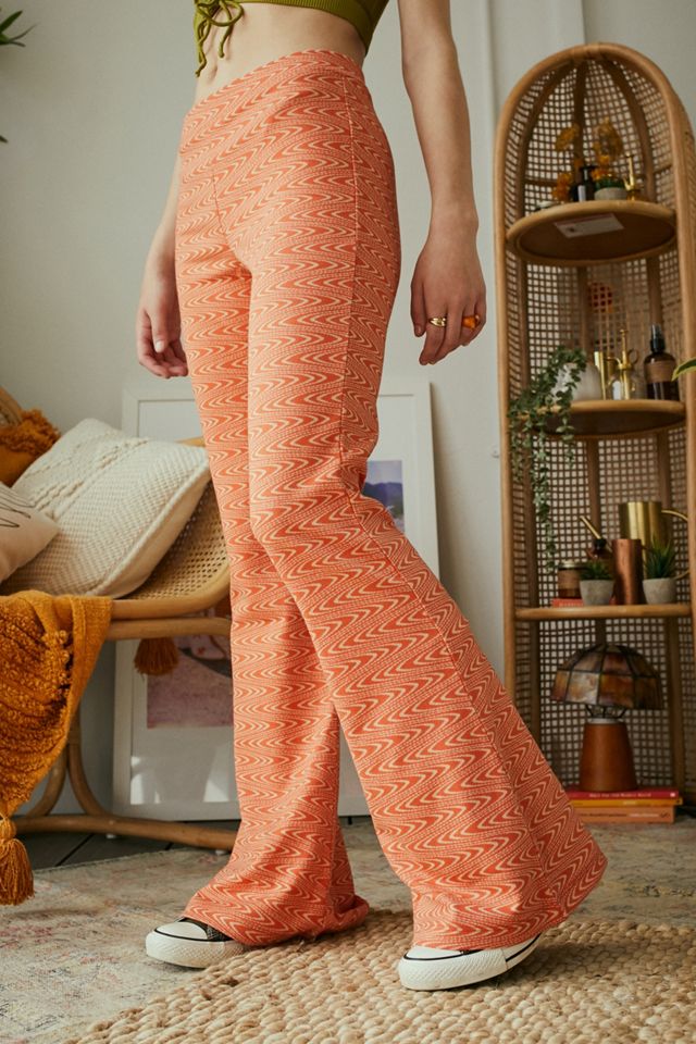 Flared knitted trousers