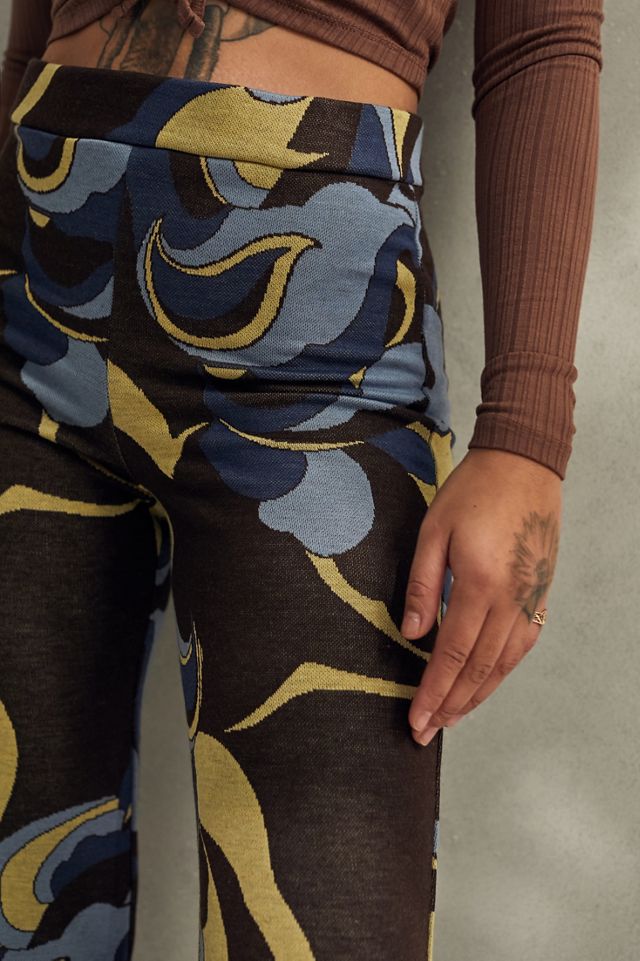 Pantalons évasés en jacquard tricoté UO #1