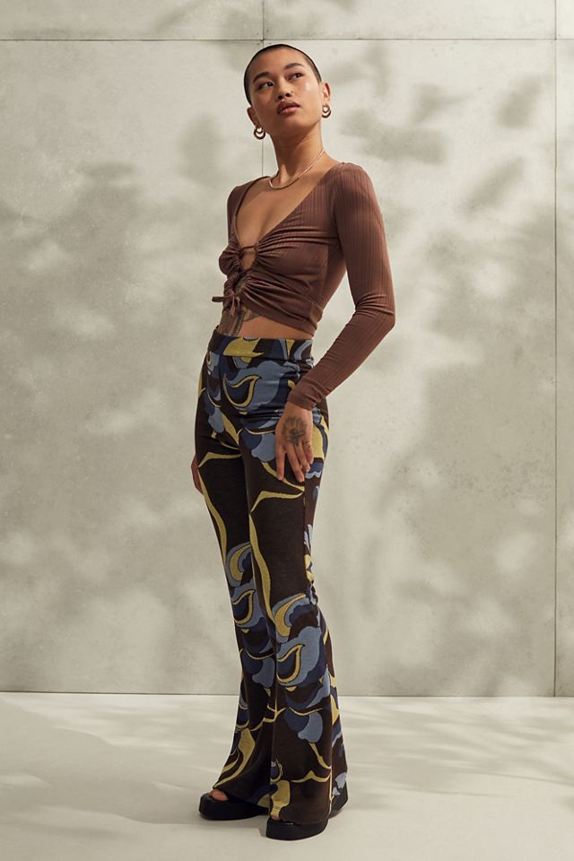Pantalons évasés en jacquard tricoté UO #3