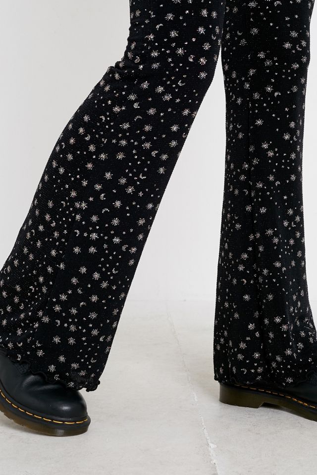 UO Moon and Star Glitter Flare Trousers #1