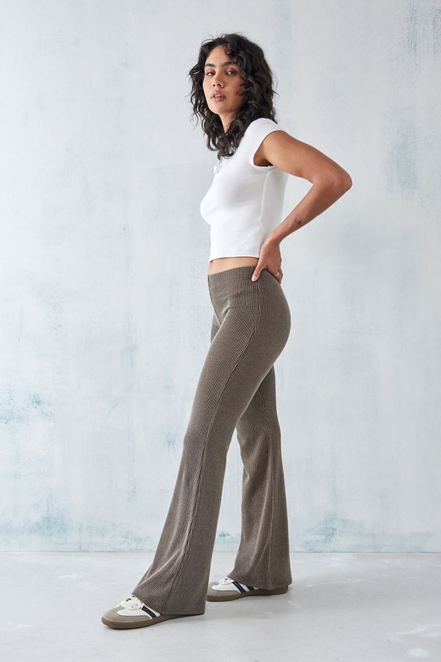 Pantalon évasé côtelé marron UO #1