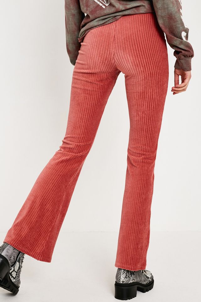 UO Pink Velvet Flare Trousers #1